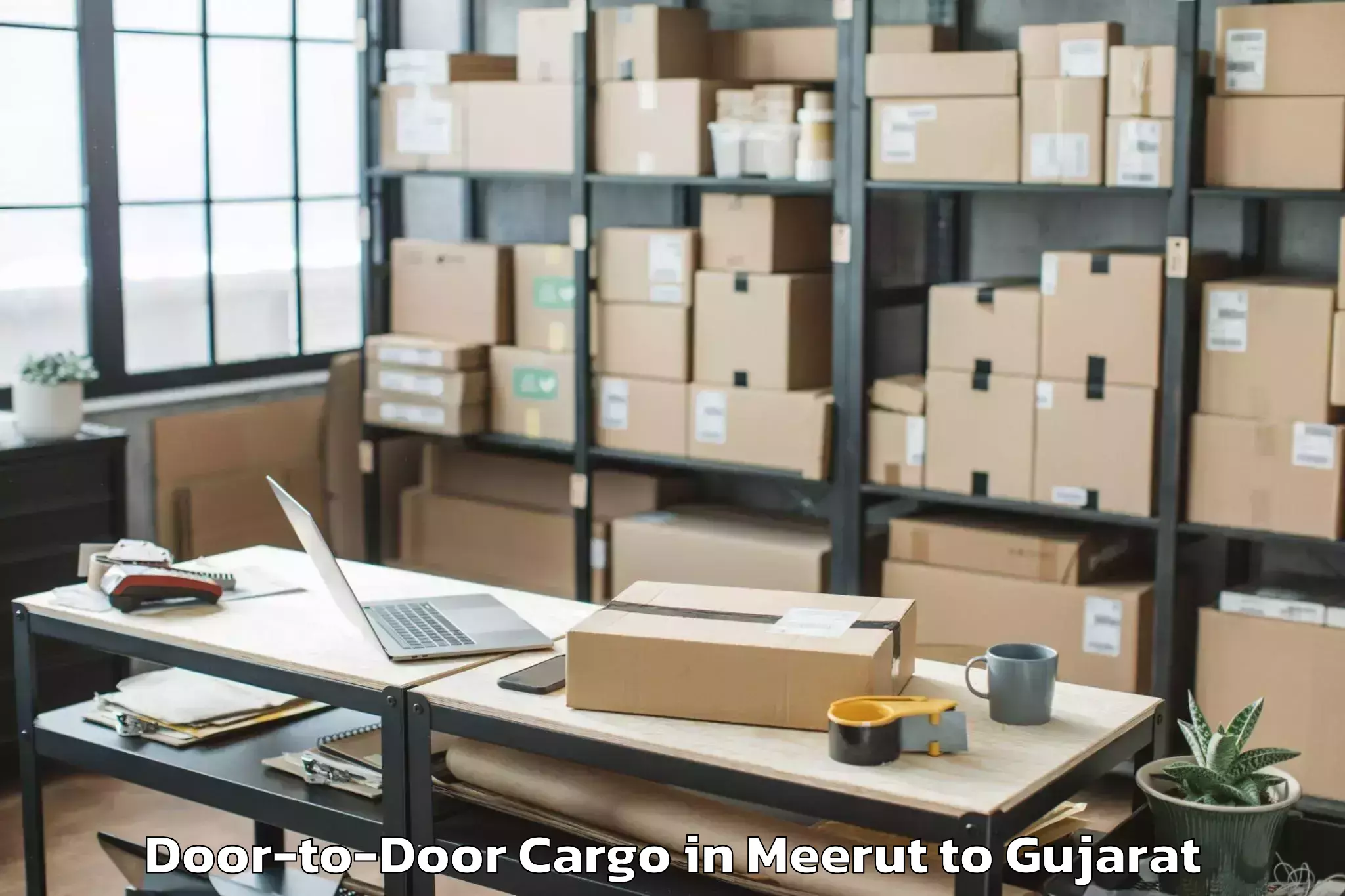 Book Meerut to Delvada Door To Door Cargo